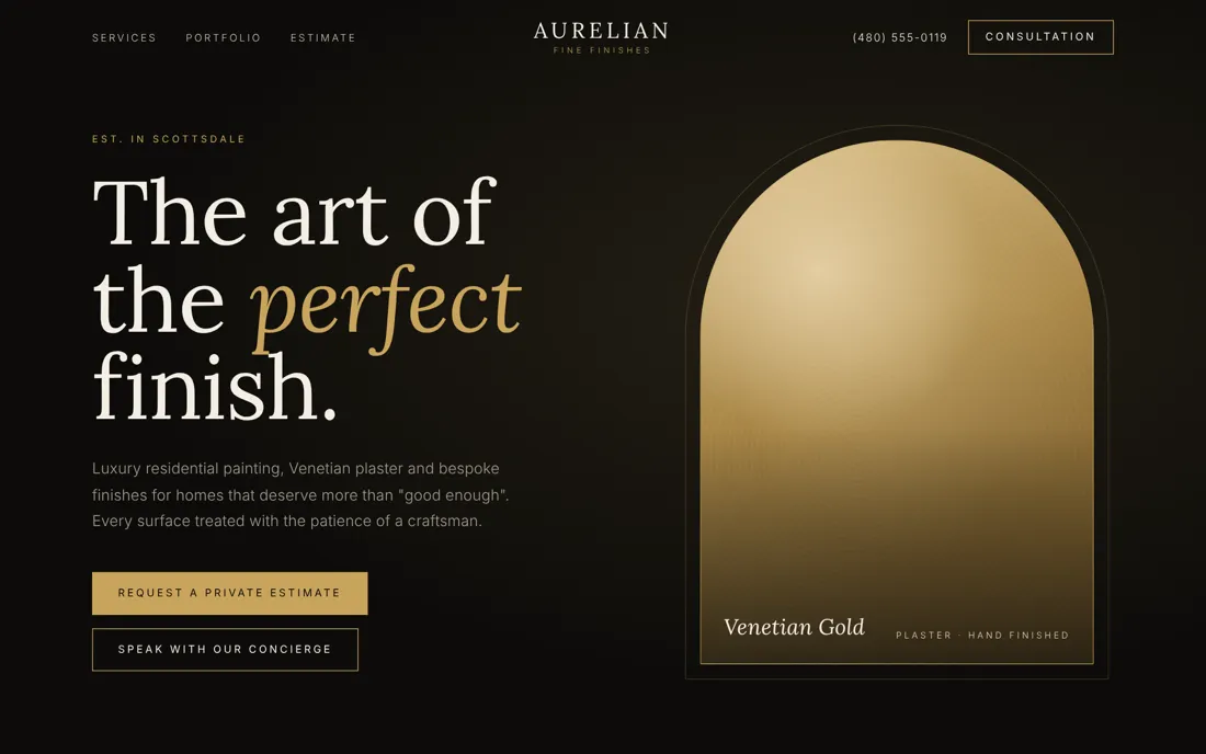 Aurelian: Luxury finish concept