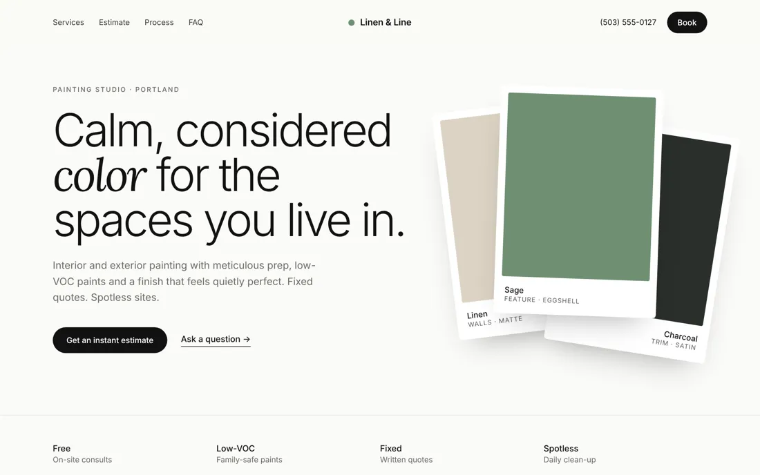 Linen & Line: Minimal studio concept